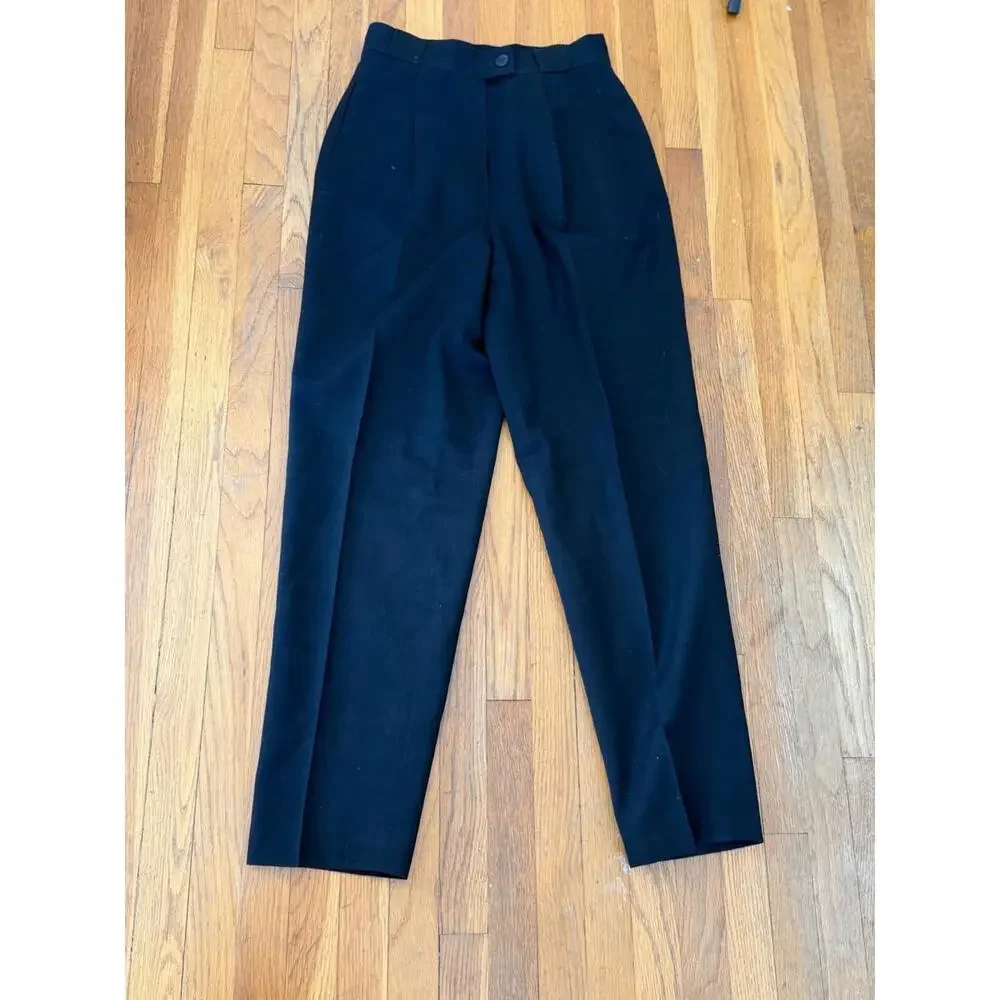 Gianni Sport Black Wool Dress Pants High Waist Pleated Made in USA Women’s 10 - Picture 1 of 6